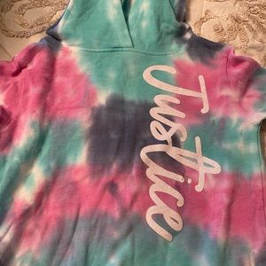 Girls size 8 justice tie dye hoodie.